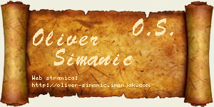 Oliver Simanić vizit kartica